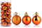 Weihnachtskugeln, 24er Weihnachtsdeko matt glanzend glitzernd Christbaumkugel Anhänger Baumschmuck Weihnachten Weihnachtsbaum Deko Christbaumkugeln Weihnachtskugel Orange 6cm