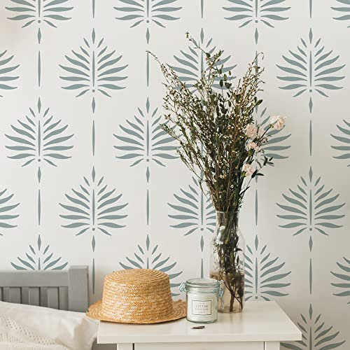 STENCILIT® Pochoir mural fougère pour peinture – Pochoir XL 81,3 x 61 cm, pochoirs muraux pour peinture de grands motifs, pochoirs muraux modernes