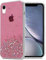 cadorabo Etui Compatible avec Le Apple iPhone XR en Rose avec Paillettes - Housse de Protection en Silicone TPU Flexible avec Paillettes Scintillantes - Ultra Slim Back Case