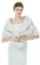 BEAUTELICATE Kunstpelz Schal Stola Damen für Frauen Bolero Festlich Hochzeit Braut Abendkleid Brautschal Brautstola (Weißes Fell mit Schwarzen Spitzen, L)