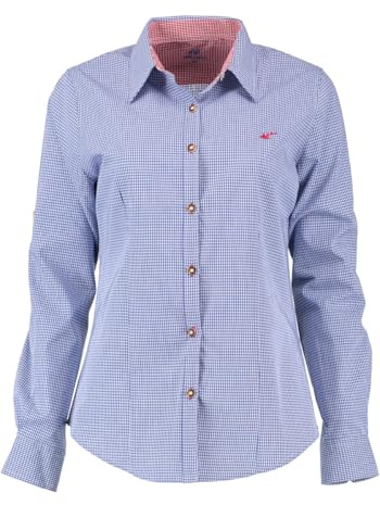 OS Trachten Damen Bluse Langarm Trachtenbluse mit Liegekragen Ututu