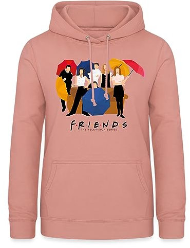 Spreadshirt Friends Parapluies Pose Sweat À Capuche Femme, L, Rose poudré