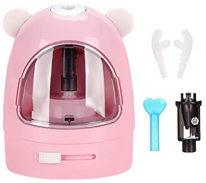 Elektrischer Bleistift spitzer, tragbarer automatischer Bleistift spitzer mit Ersatz klingen halter für Home Office Schule Klassen zimmer Erwachsene Kinder (rosa)