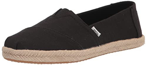 TOMS Women's Alpargata Rope Loafer Flat, Total Black, 5.5 UK