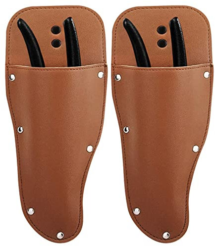 2 Pcs Ledertasche für Gartenschere,WideSmart Etui für Gartenscheren Garten Gartenschere Scheide Leder-Etui für Scheren Oder Zangen Lederetui Garten Schnitt Schere Holster Scheide für Schnittschere