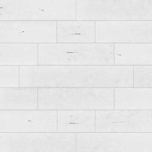 Wood Panels for Wall Reclaimed Barn Accent Wallplanks Shiplap Boards Peel & Stick Easy Installation Home Improvement Decoration Living Room Backdrop Application, Crack White (10 Sheets/12sq Ft/Box)