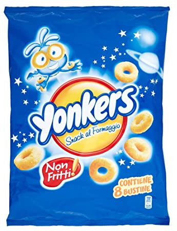 6x Yonkers mais Maissnack mit Käse chips 8 Portionstüten á 120g Käsechips