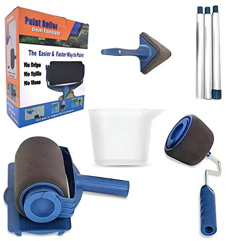 Paint Roller Set 9pcs,Professional DIY Washable Painting Brush Kit,Wall Paint Roller Set, Paint Rollers for House,Office Wall,Ceiling Painting