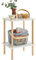 IBUYKE Tables d’appoint à 2 Niveaux, Table d’entrée Bois,Tables de Chevet, Bouts de canapé, pour Salon, Chambre, 39 x 29 x 53 CM, Blanc WST002W