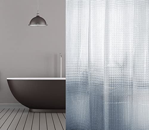 probath PEVA Duschvorhang Weiss 3D MOSAIK Retro GRAU Verschiedene Modelle 120x220 cm inkl. Duschvorhangringe - Überlänge (3D Mosaik)