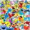 Sesamstraße Aufkleber 50 Stück Vinyl Aufkleber für Laptop, Stoßstange, Skateboard, Wasserflaschen, Computer, Telefon, Cartoon-Anime-Aufkleber für Kinder, Teenager, Erwachsene