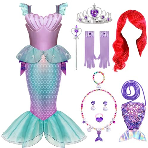Spooktacular Creations Mädchen Meerjungfrau Kostüm, Kinder Meerjungfrau Prinzessin Dress Up mit Zubehör für Halloween-S