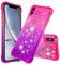 QIWEIQING Glitter Case Compatible for iPhone XS Max Phone Case TPU Shockproof Protective Cover for iPhone XS Max, Cover Glitter Liquid Case for iPhone XS Max.Pink Purple YBJ