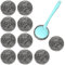 H&W 10Pcs 30g Stahlwolle Schrubber,Edelstahl Schrubber,Stahlwolle Pads mit 1Pcs langen Griff für die Reinigung von Geschirr Töpfe Pfannen,Scheuerschwamm für Küchen Waschbecken,Bad