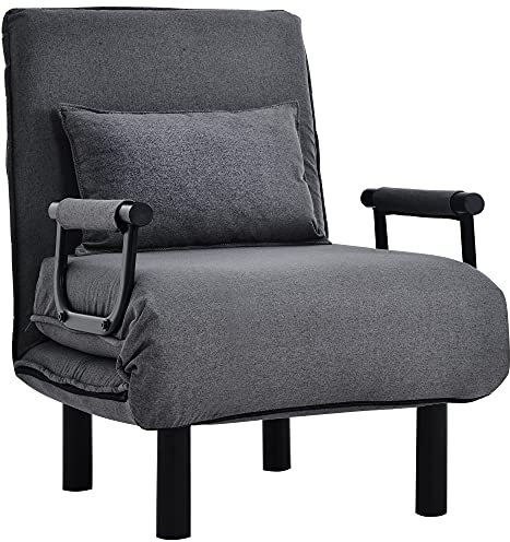 ITENGHUA Umwandelbarer Schlafsofa-Schlafsessel, verstellbare Rückenlehne mit 6 Positionen, klappbarer Sessel mit Kissen, gepolsterter Sitz, Freizeit-Chaiselounge-Couch für Zuhause, Büro
