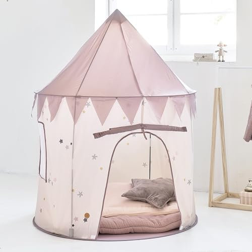 Petite Amélie ® Kinderzelt Für Drinnen | Spielzelt 1,25m Hoch X Ø 1,05 Meter | Einfach Aufzubauen Mit Pop-up Mechanismus | EIN Echter Hingucker | Altrosa