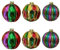Palline in vetro soffiato multicolor decorazioni per albero di natale addobbi cm8 sfera natalizia set 6 particolari