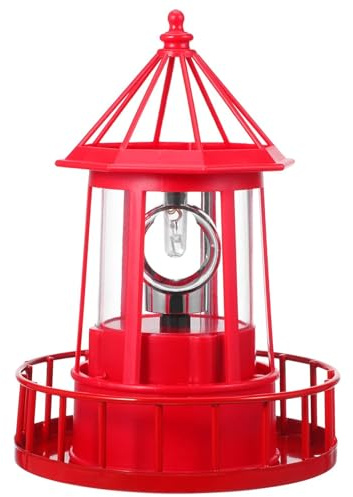 UKCOCO Rundumleuchte Outdoor-solarleuchte Leuchtturm- Tuba-verzierung Nautisch Solar-leuchtturmlicht Garten Solar Garten Leuchtturm Led-solar Nachtlicht Abs Hängend Rotieren