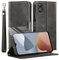 MQERYBV Custodia Cover per ZTE Blade A34,con Protettiva in Vetro Temperato TPU Antiurto PU Pelle Premium Portafoglio Supporto Stand Carta Fessura Magnetica Custodie di Pelle Flip Case Nero