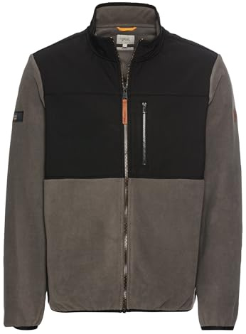 camel active Herren Fleecejacke mit Stehkragen aus recyceltem Material