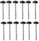 12 x Bodenplanen-Heringe, robuste Stahl-Metall-Heringe, Standheringe, Höhe 9 cm, Campingheringe für Outdoor-Befestigung, Zeltplanen, Markise, Unkrautmatte