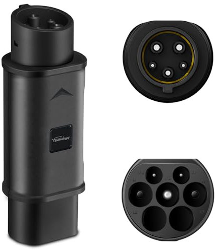 GUWIEYG Adaptateur EV de Type 2 vers Type 1, Max 32A, 250V AC, Adaptateur de Véhicule électrique IEC 62196 vers SAE J1772, Adapté pour Connecteur de Chargeur EV J1772