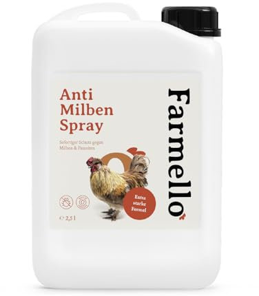 Farmello Anti Milbenspray Hühner 2,5l - Hochwirksamer Sofortschutz gegen Milben & Parasiten als Kontakt- & Umgebungsspray - Zur Vorbeugung & bei akutem Befall