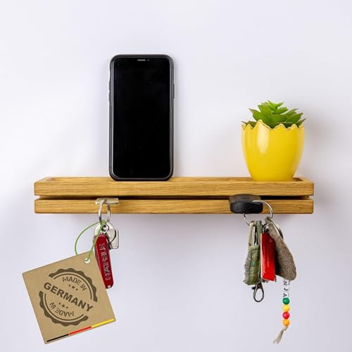 Woodkopf® - Eichenholz Schlüsselbrett - Schlüsselablage Magnetisch - praktische Schlüsselwand mit Ablage - Schlüssel Organizer - Minimalistische Schlüsselleiste - Design Schlüsselhalterung
