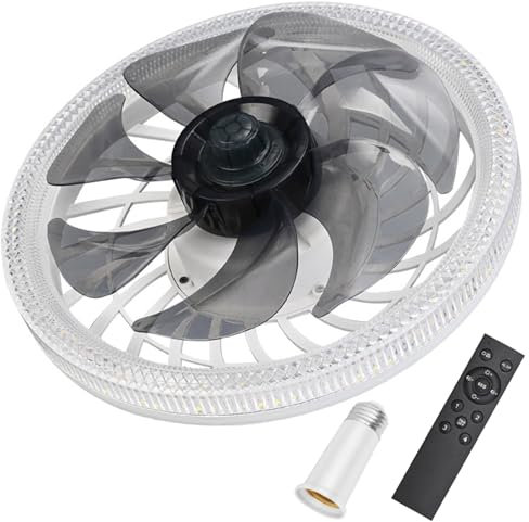 Ventiladores de techo con luces y remoto 360 ° Rotable 4 velocidades Ventilador de techo Luz de ventilador Dimmable 3 color Round 12 pulgadas de ventilador de 12 pulgadas para sala de estar, ventilad