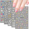 5 Blatt Nagelsticker, Stereoskopisch Blumen Nail Sticker, Nagelaufkleber Selbstklebend für DIY Nageldesign Zubehör, Nagelsticker UV Härtend für Damen
