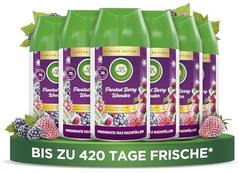 Air Wick Freshmatic Max Raumspray – Nachfüller für den Air Wick Freshmatic Max – Duft: Frosted Berry – 6 x 250 ml Nachfüller