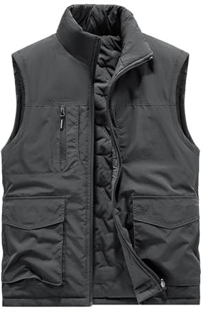 Generisch Weste Herren Outdoor Softshell Ärmellose Gilet Jacke Wärme Sport Weste Leicht Winterweste Outdoor Dicke Freizeitweste Mit Reißverschluss Übergangsjacke Winterweste Steppweste