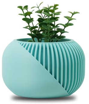 Dualité - Maceta Decorativa de Interior para Plantas Sintéticas, Suculentas y Cactus - Diseño Original de Pequeña Mini Maceta para Casa y Salón