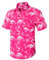 Rithern Chemise Hawaïenne Homme Manches Courtes Été Plage Vacances Chemises Flamant Casual Button Down Aloha Rose Chaud 2XL