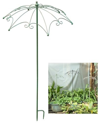 Premium Gartenschirm-Rankgitter für Kletterpflanzen, stabiler Glyzinien-Stützrahmen mit gealterter Handwerkskunst, ideal für Ranken, Rose, Blumen, Tomaten, Grün, 50 x 123 cm