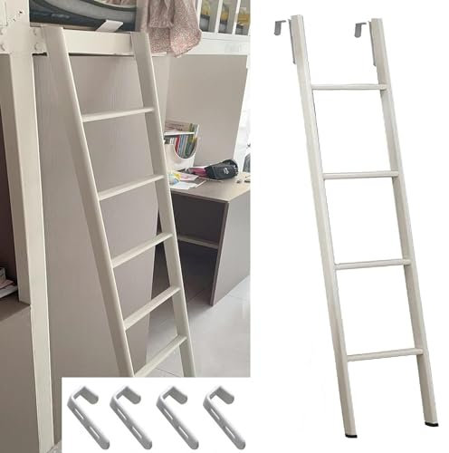 MKLSRWOING Bunk Bed Ladders Durable Bunk Bed Ladder/Replacement Ladder 3/4/5 Step RV Bunk Ladder with Hook Adjustable Tall Bed Side Climb Ladders for Dorm Camper Loft (Size : 140cm(55))