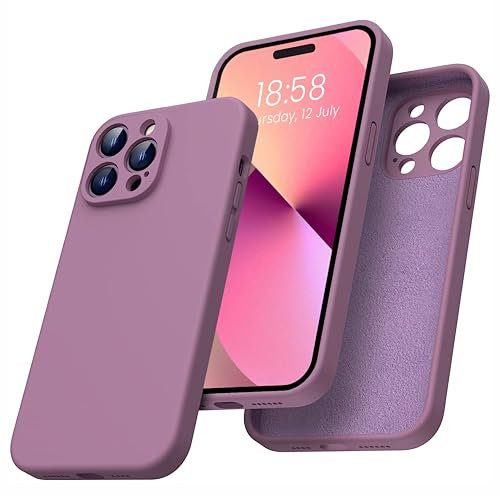 elexal Liquid Silicone Case Designed for iPhone 13 Pro Max Case, Individual Protection for Each Lens Full Body Covered Thickened Rubber Shockproof Phone Case iPhone 13 Pro Max - 6.7 inch (Purple)