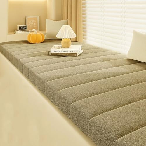 Sitzkissen Bank, Bankauflage Outdoor, Sitzpolster Bank, Waschbare Bankkissen, Bankpolster, Gartenbank Auflage, Sitzbank Kissen Eckbank Auflagen Erkerfensterkissen,Creme,90x40x5cm