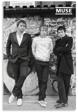 XXQPO Band-Poster für Muse, Schwarz-Weiß-Poster, Leinwand, Wandkunst für Heimdekoration, Wohnzimmer, Schlafzimmer, 30 x 45 cm, ungerahmter Stil