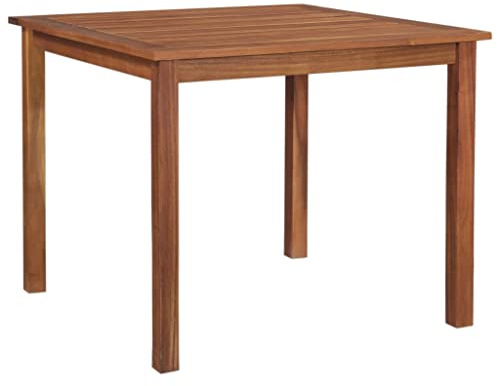 Myheimly Akazienholz Massiv Gartentisch Rustikal Esstisch Balkontisch Holztisch Massivholztisch Gartenmöbel Tisch Terrassentisch 85 x 85 x 74 cm