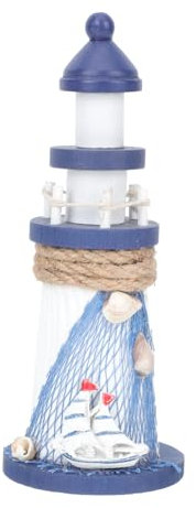 TOPBATHY nautische Leuchtturmdekoration wohnaccessoires unikal tischdeko esstisch Tischdekoration Treibholz-Ornamente Ornamente am Meer Mittelmeer Leuchtturm nautische Tischdeko Kiefernholz