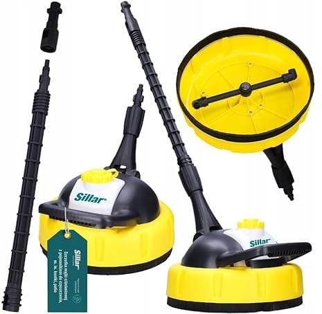Sillar Spazzola Rotante per Idropulitrice Compatibile con Kärcher K2 K3 K4 K5 K6 K7, Lavor, Parkside | Pulizia di Grandi Superfici – Terrazze, Vialetti, Marciapiedi | Con Contenitore per Liquidi