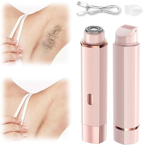 Rasierer Damen,Intimrasierer für Frauen,Sensitive Care Rasierer, Damenrasierer Elektrisch,2 in 1 Nass/Trocken Wasserdicht Rasierer, Rasierer Damen für Privater Teil Gesicht Achselhöhlen Beine (Rosa)