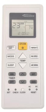 IOOIQQ Mando a distancia compatible con Panasonic A75C03580.CS-U35TKR.A75C04239.A75C00370.A75C12670.A75C03420.A75C00510.A75C01990.CS-Z25T KR. CS-PN. 9VKH-1.CSPN18WKH.CSPN12WKH.CS-PN9WKH.CS-PN18WKH.