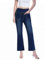 Chasehot Jeans Donna, Vintage Pantaloni Donna Palazzo Vita Alta Jeans a Zampa Elastico Curvy Straight Ankle con Tasche Estivi, Indaco Scuro-S