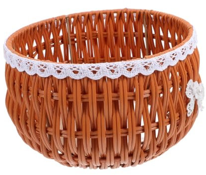 HEMOTON Panier Rond pour Jardinière Rotin Panier De Rangement Tissé pour Plantes Intérieur Et Extérieur Cache-Pot Décoratif