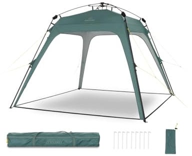 Justcamp Alabama Tente Abri Tonnelle de Camping 250 × 250 cm – Protection UV 50+, Colonne d'eau 3000 mm, Montage Rapide, Stable, idéal pour Le Camping, pavillon Le Jardin et la Plage