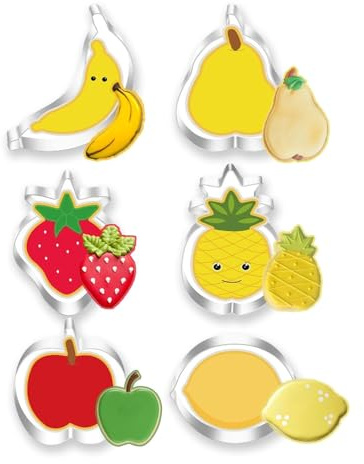 6 Stück Ausstechformen Obstform, Ausstechformen Kinder, Edelstahl Keksausstecher, Weihnachten Kekse Ausstecher,Ausstecher Set für Plätzchen, Fudge, Brotfrüchte, Kuchendeko