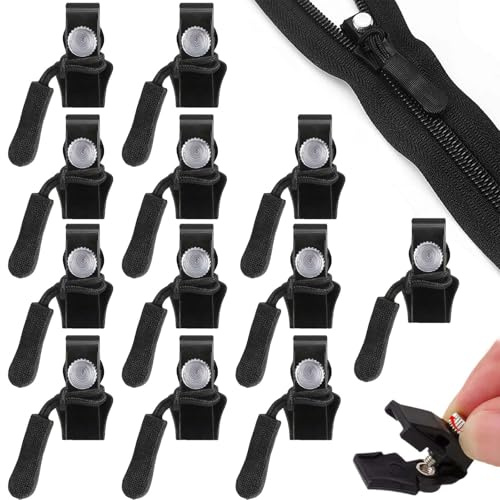 Miaherry 12pcs Reißverschluss Reparaturset, Reißverschluss Schieber Kunststoff Reißverschlüsse Zipper Ersatz Reißverschlüsse Reparatur für Jacken Rucksäcke Koffer