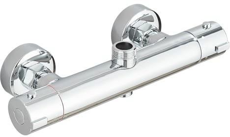 HARNART Mitigeur Thermostatique Douche,Robinet Thermostatique de Douche avec Bouton Sécurisé à 38°C Anti-brûlure Mitigeur de Douche Thermostatique Entraxe 150mm,Raccord G 1/2 und G 3/4 Chromé